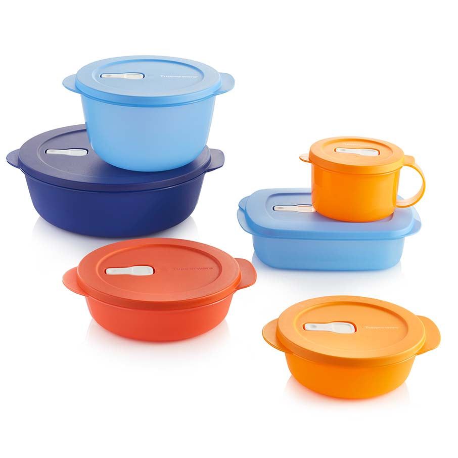 Tupperware Crystalwave 6-pc. Set Brown / Deep Blue / Blue | HQC-807516