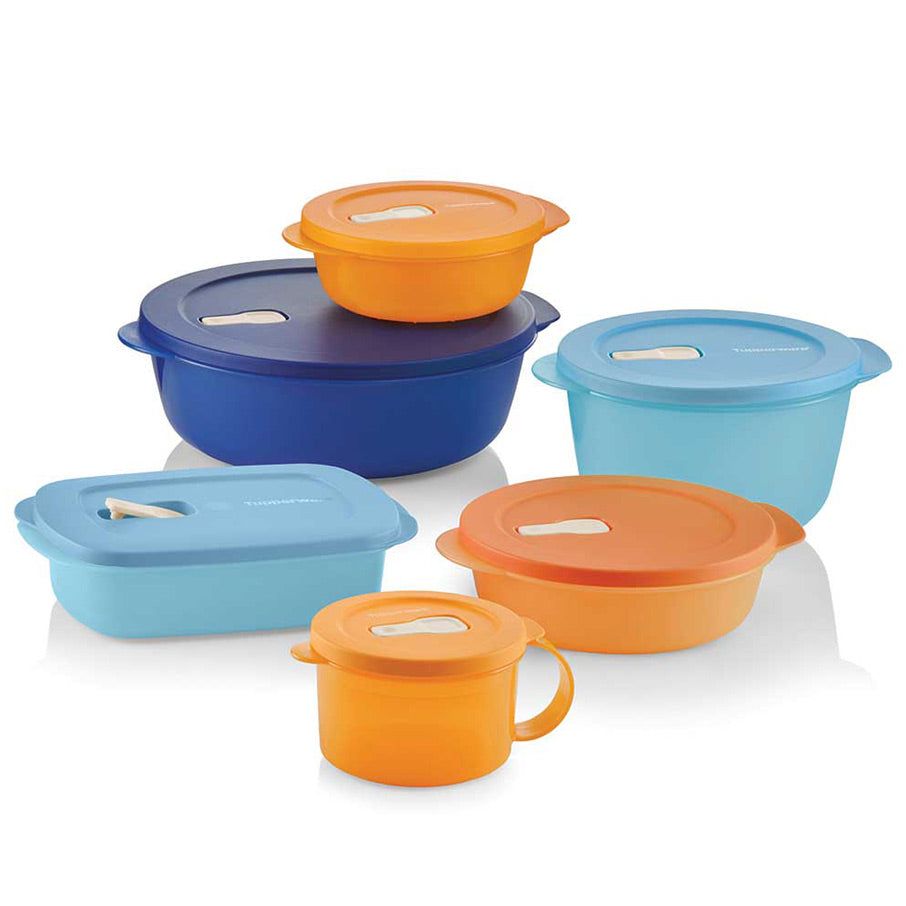 Tupperware Crystalwave 6-pc. Set Brown / Deep Blue / Blue | HQC-807516