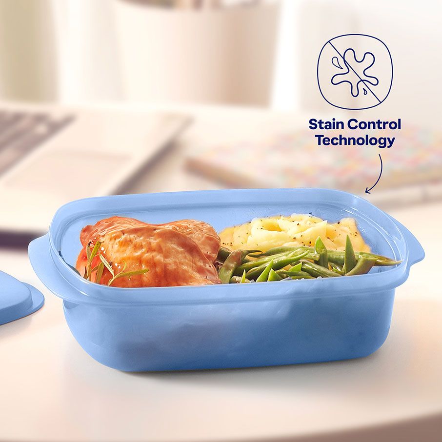 Tupperware Crystalwave Plus 4-cup/1 L Rectangular Cobalt | FRL-463190