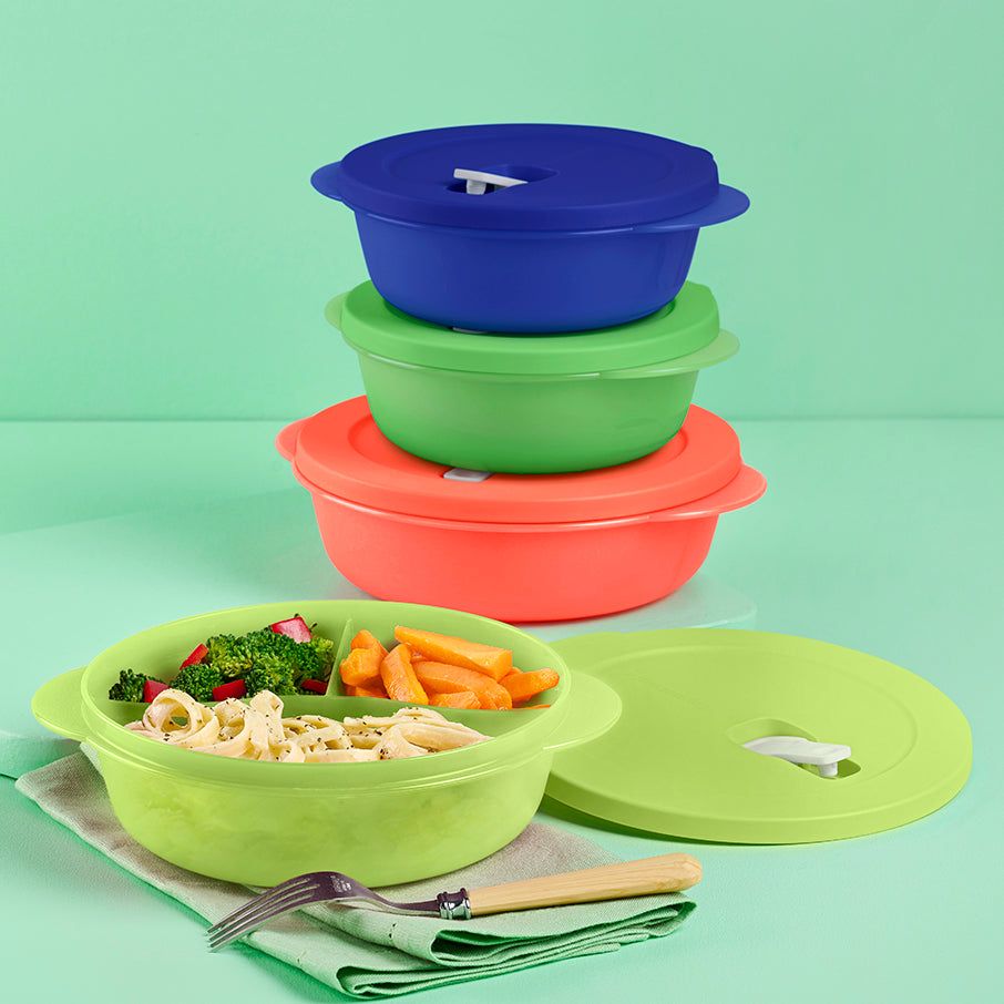 Tupperware Crystalwave Plus 4-pc. Round Set Blue | VCY-075964