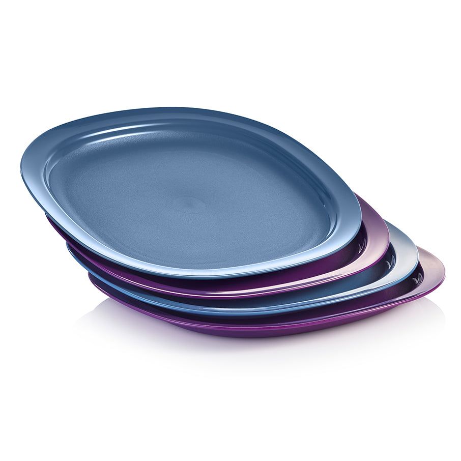 Tupperware Microwave Reheatable Luncheon Plates Blue | GOL-026574