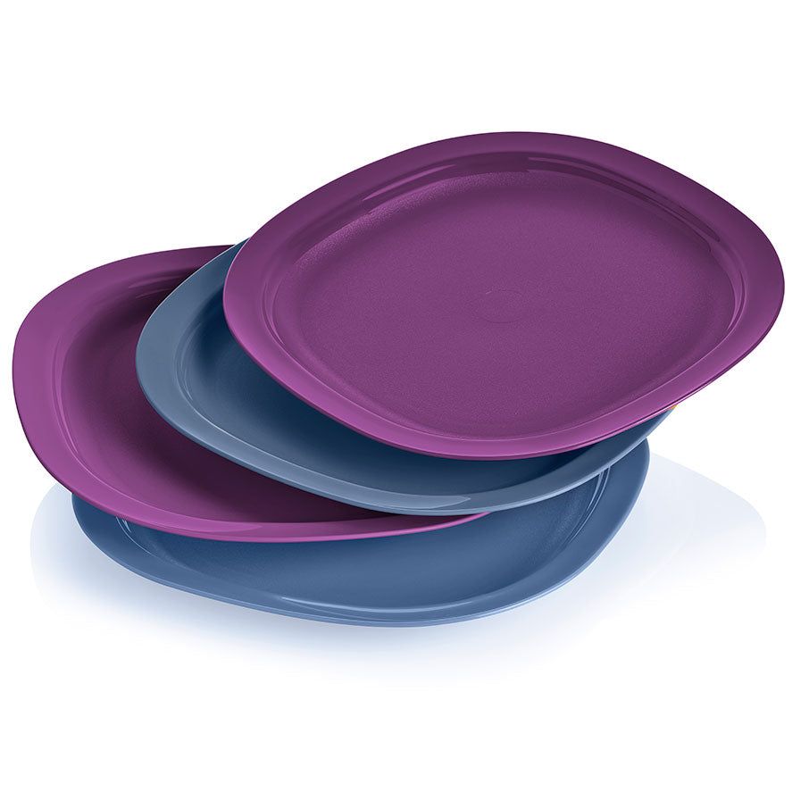 Tupperware Microwave Reheatable Luncheon Plates Blue | GOL-026574