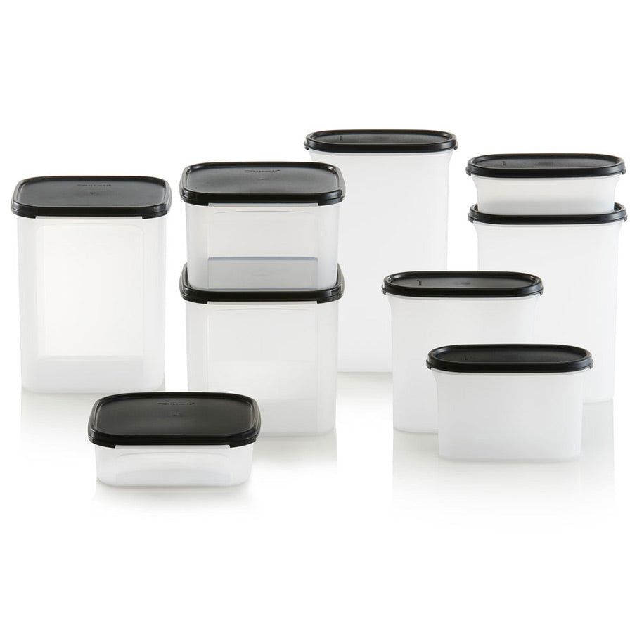 Tupperware Modular Mates Oval & Square Set Black | REO-047589