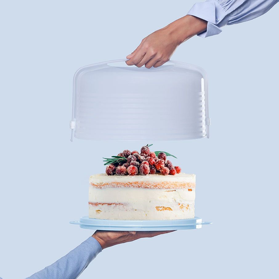 Tupperware Round Cake Taker White | BRQ-857392