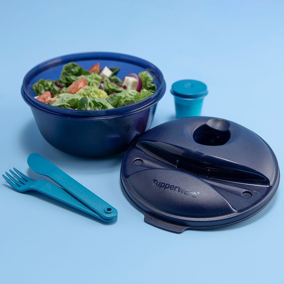 Tupperware Salad On The Go Set Peacock | JTV-720495