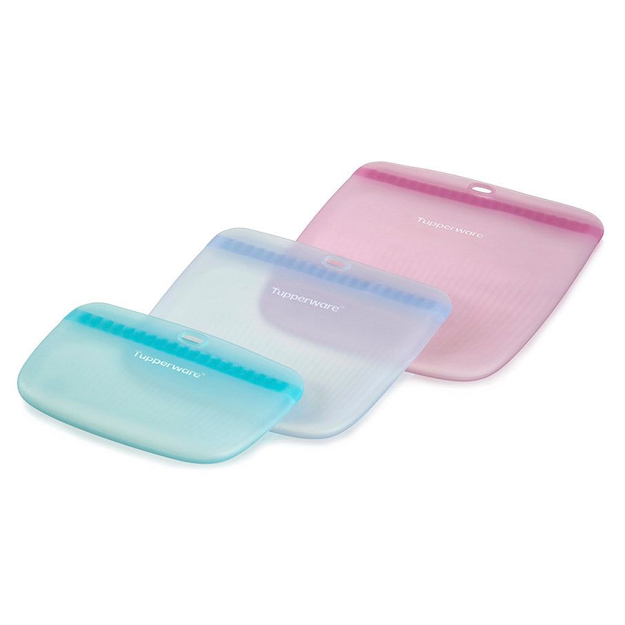 Tupperware The Ultimate Silicone Slim Bag Set Turquoise / White | MIS-468390